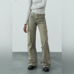 Zara TRF Olive Cargo Pants